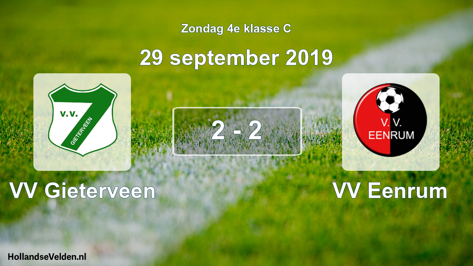 Total number of matches played: VV Gieterveen - VV Eenrum 2 - 2 (29 September 2019)