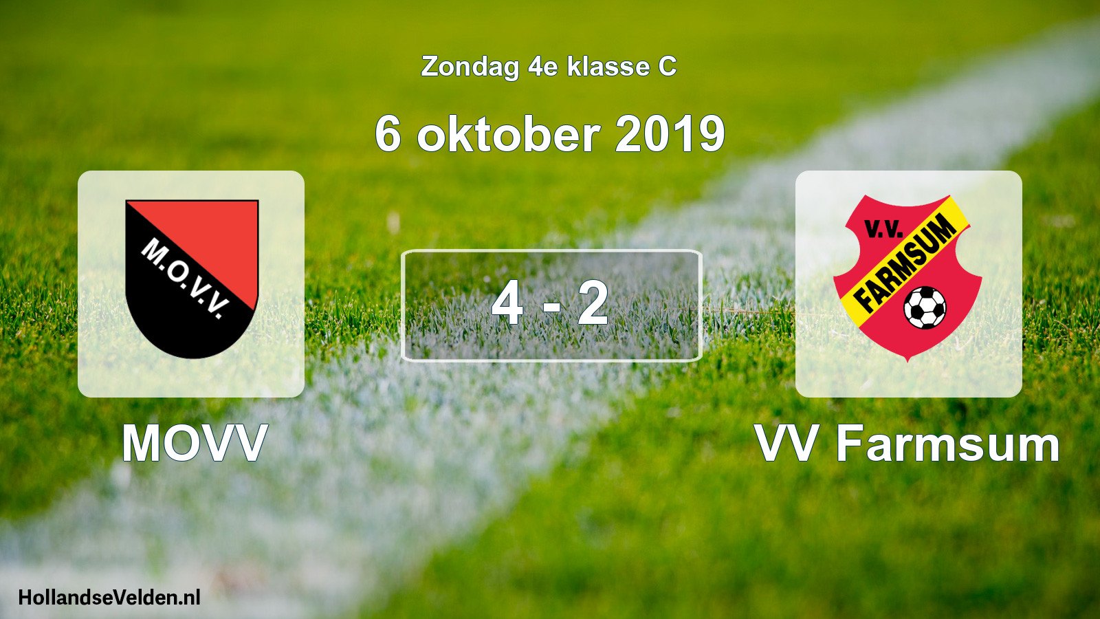 Total number of matches played: MOVV - VV Farmsum 4 - 2 (6 October 2019)
