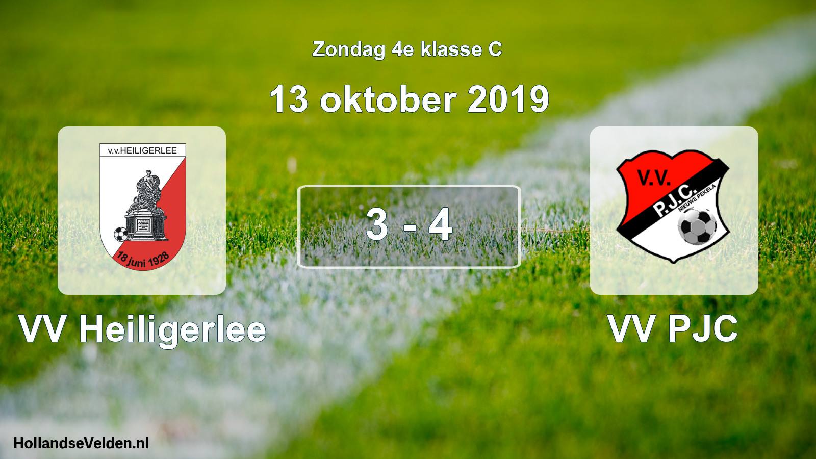Total number of matches played: VV Heiligerlee - VV PJC 3 - 4 (13 October 2019)