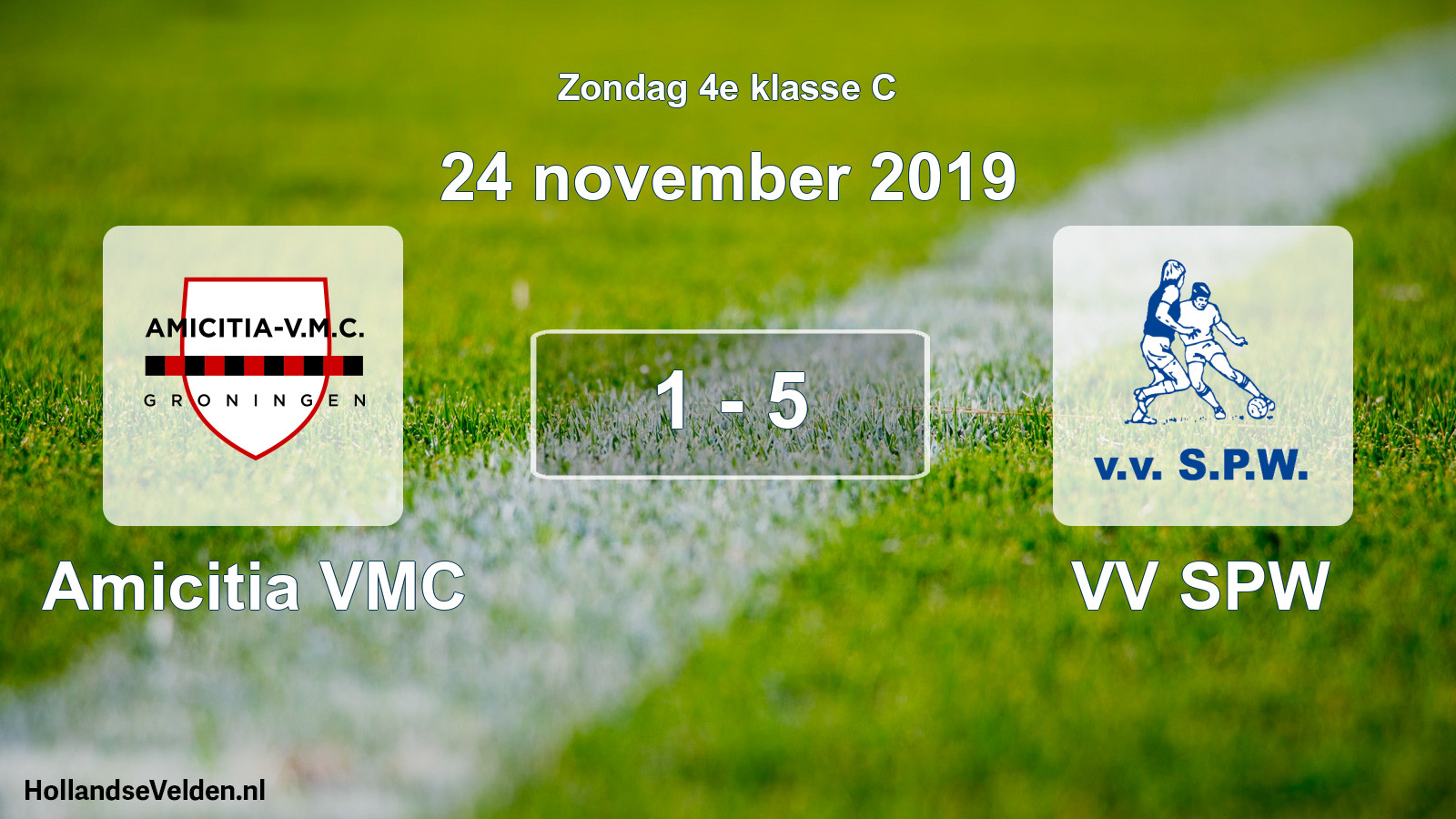 Total number of matches played: Amicitia VMC - VV SPW 1 - 5 (24 November 2019)