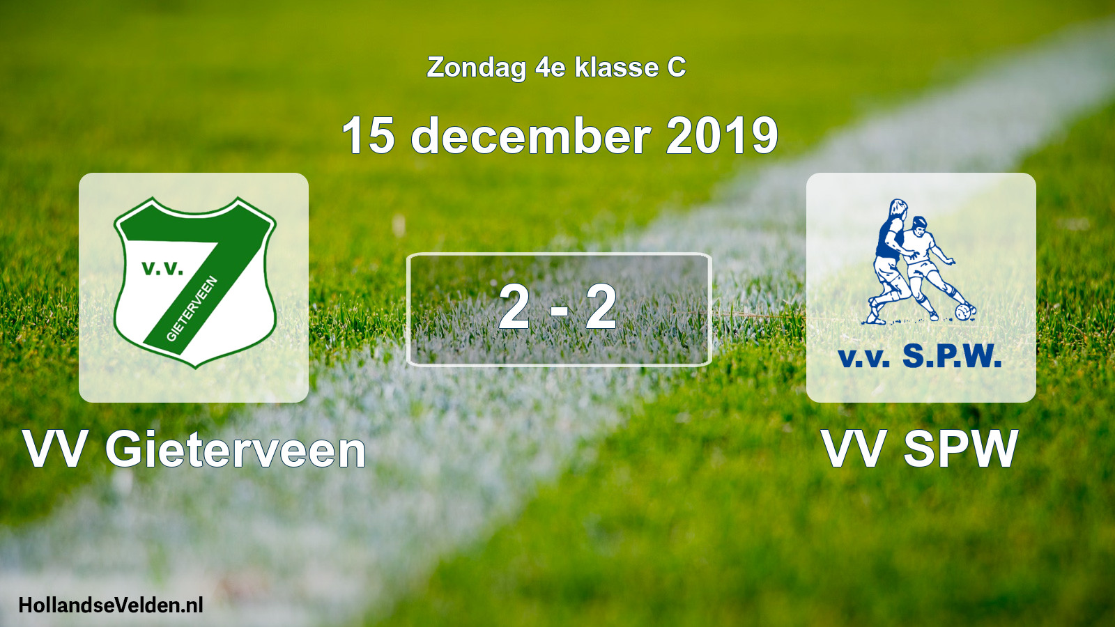 Total number of matches played: VV Gieterveen - VV SPW 2 - 2 (15 December 2019)