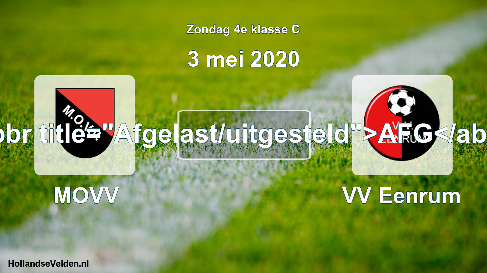 Scheduled Match: MOVV - VV Eenrum (3 May 2020)