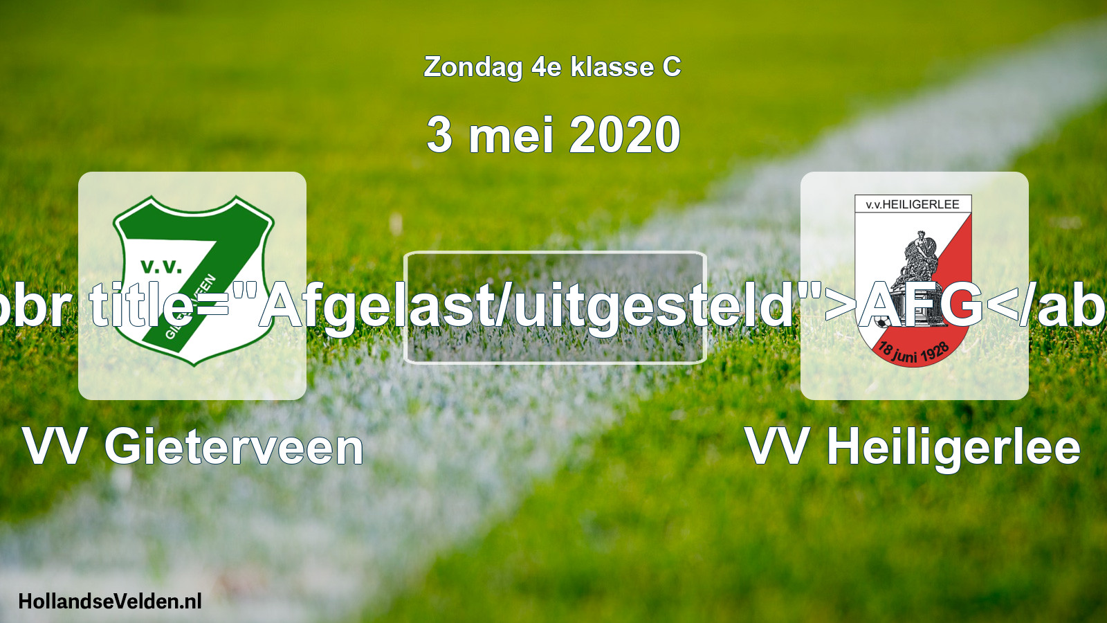 Scheduled Match: VV Gieterveen - VV Heiligerlee (3 May 2020)