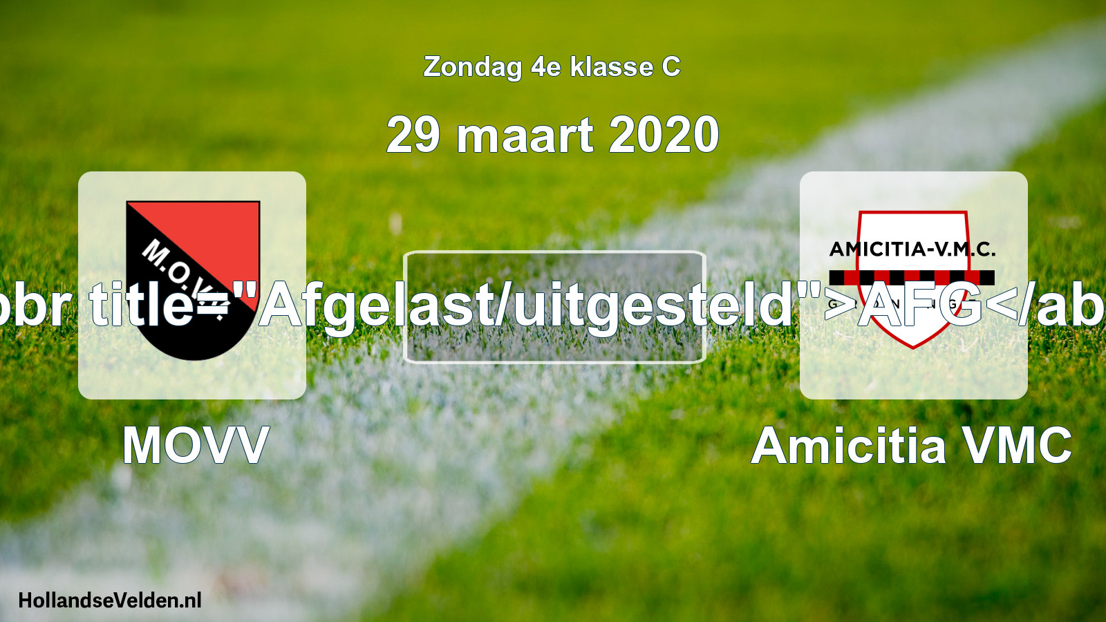Scheduled Match: MOVV - Amicitia VMC (29 March 2020)