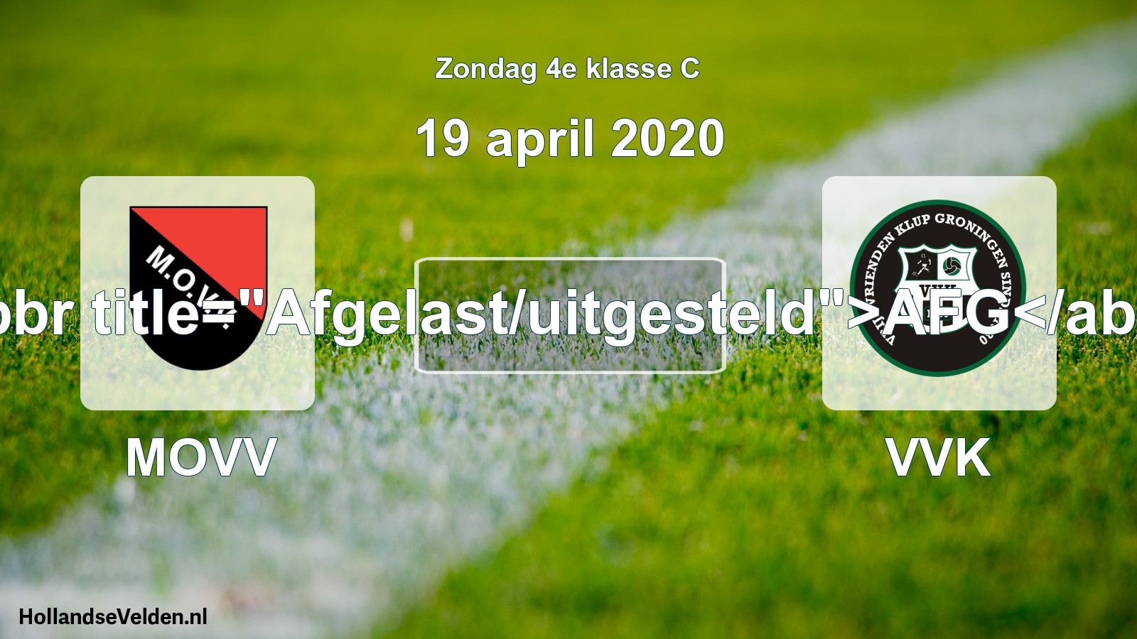 Scheduled Match: MOVV - VVK (19 April 2020)