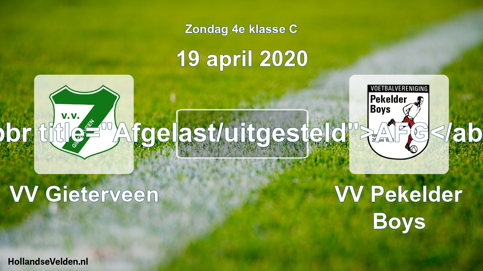 Scheduled Match: VV Gieterveen - VV Pekelder Boys (19 April 2020)