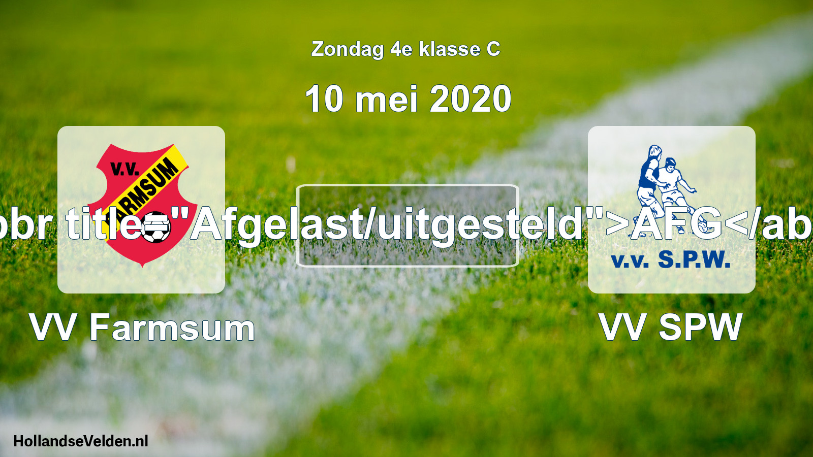 Scheduled Match: VV Farmsum - VV SPW (10 May 2020)