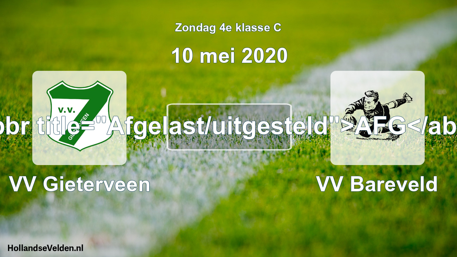 Scheduled Match: VV Gieterveen - VV Bareveld (10 May 2020)