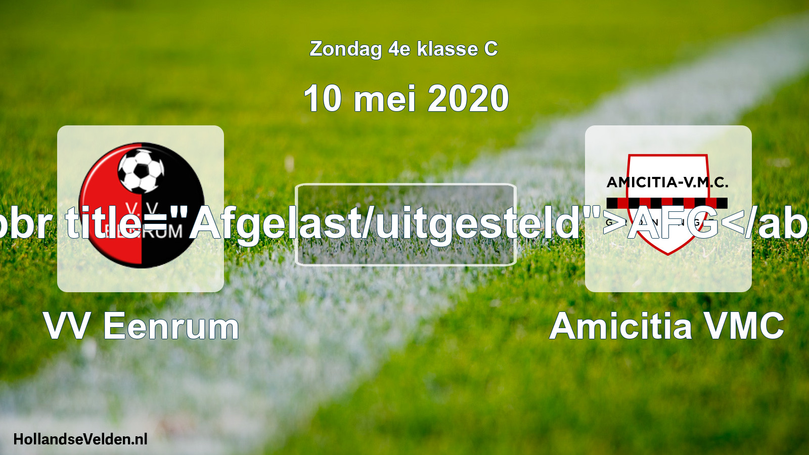 Scheduled Match: VV Eenrum - Amicitia VMC (10 May 2020)