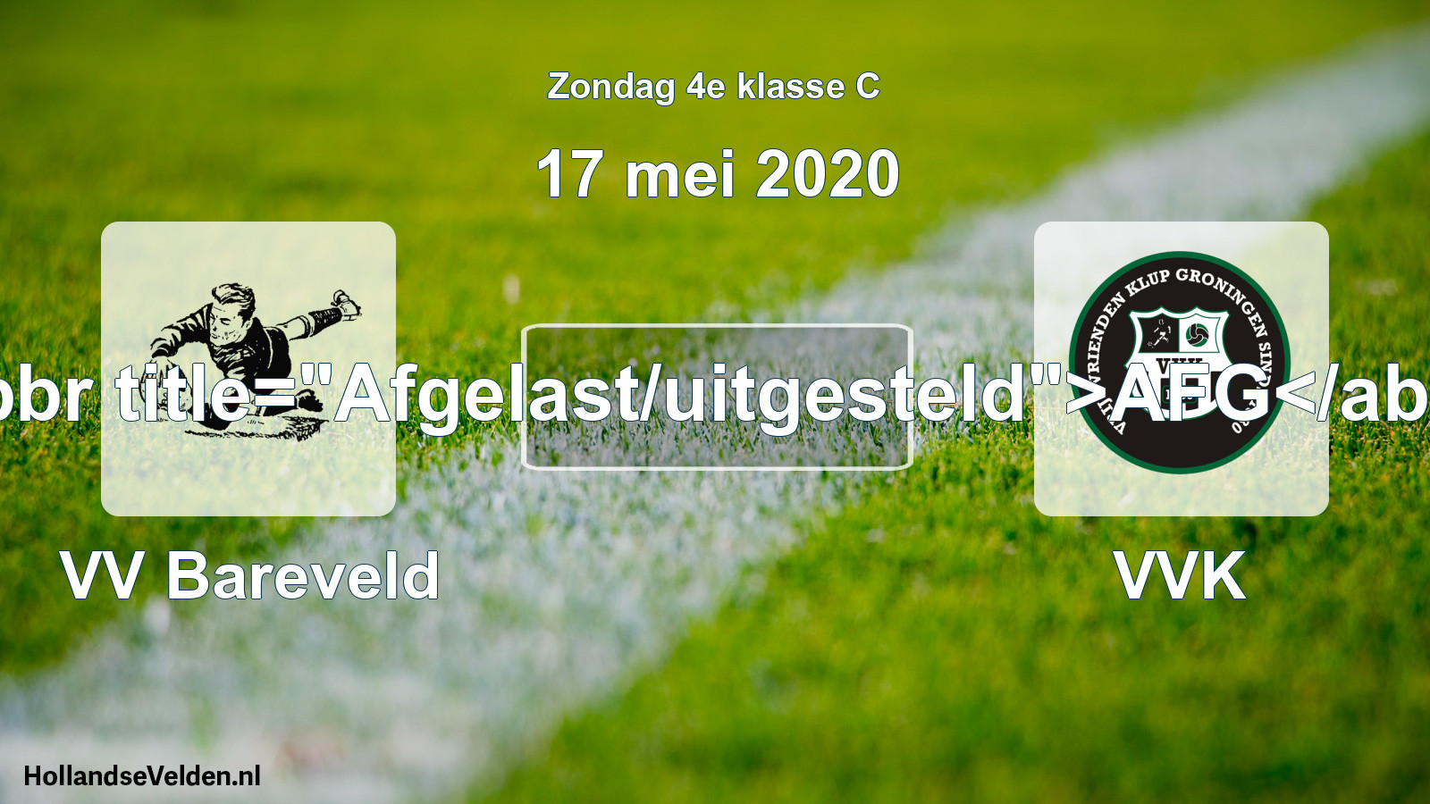 Scheduled Match: VV Bareveld - VVK (17 May 2020)
