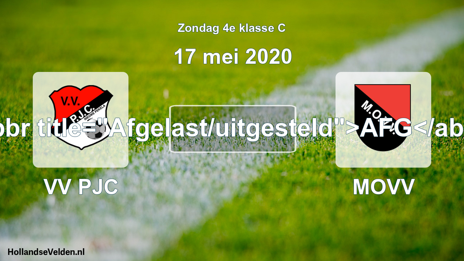 Scheduled Match: VV PJC - MOVV (17 May 2020)