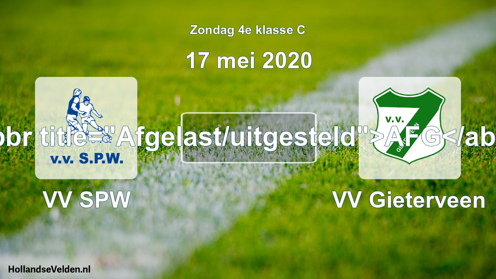 Scheduled Match: VV SPW - VV Gieterveen (17 May 2020)