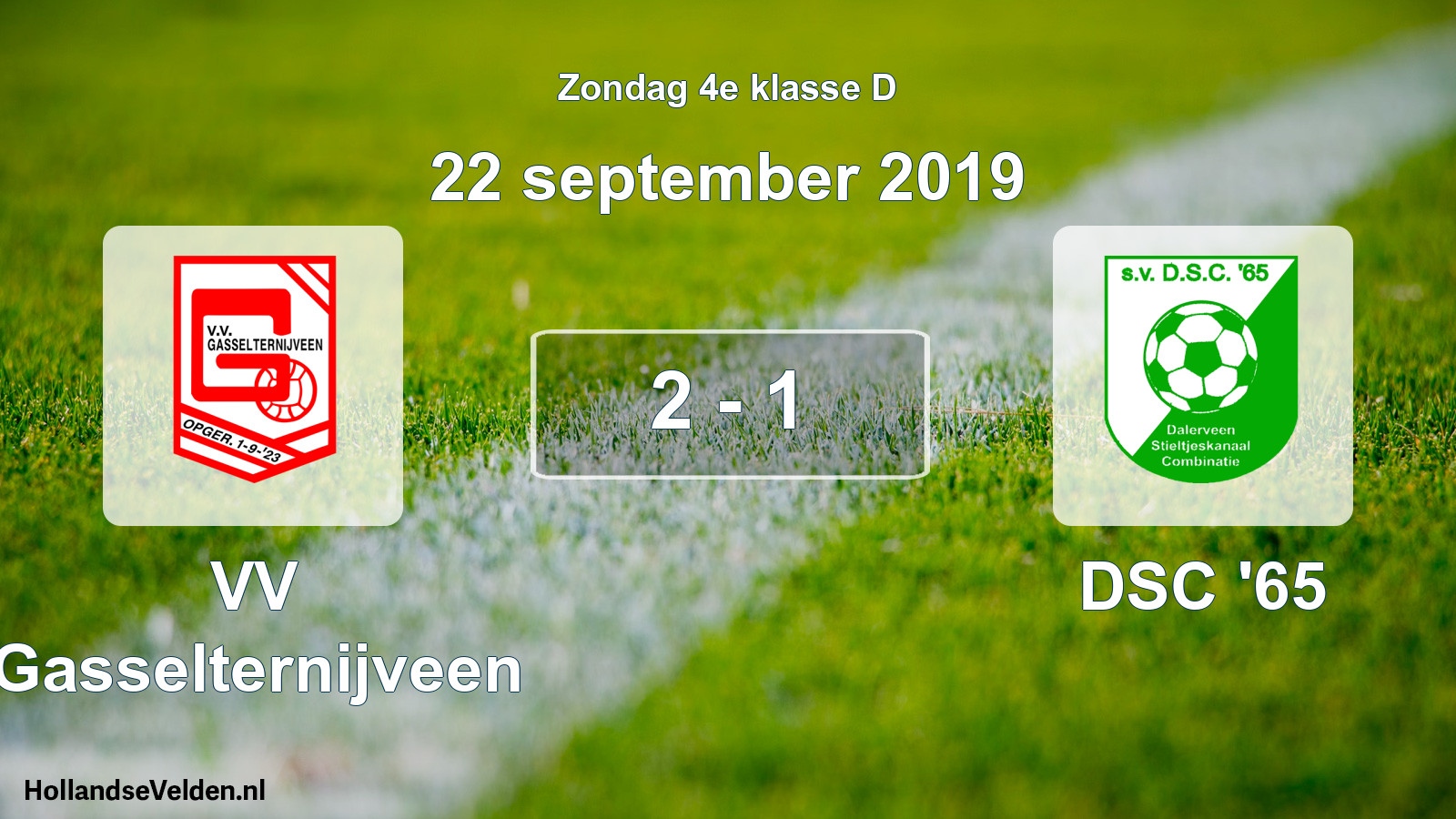 Total number of matches played: VV Gasselternijveen - DSC '65 2 - 1 (22 September 2019)