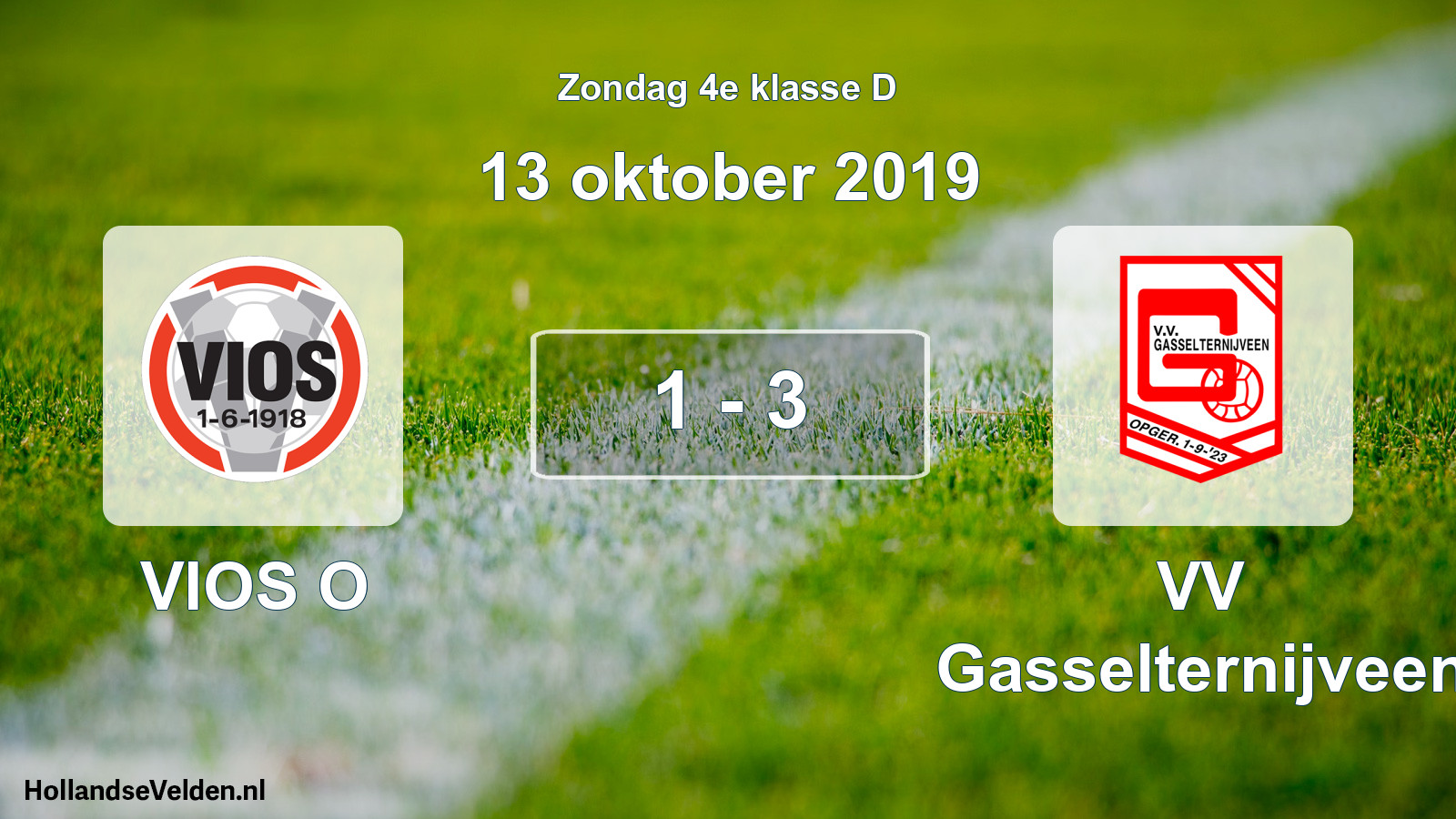 Total number of matches played: VIOS O - VV Gasselternijveen 1 - 3 (13 October 2019)