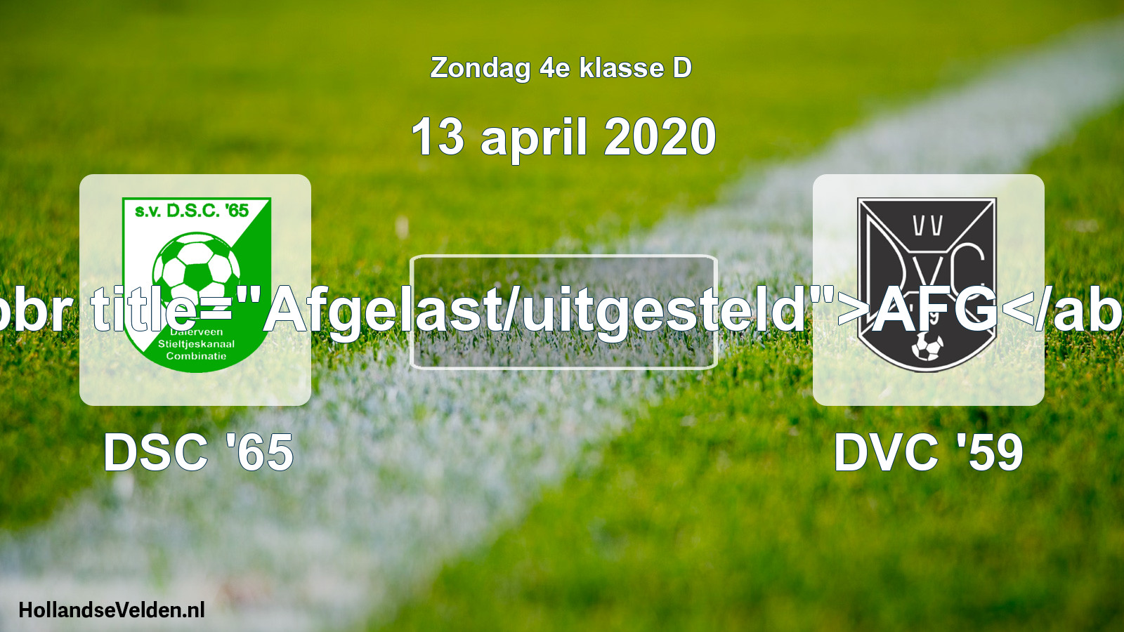 Scheduled Match: DSC '65 - DVC '59 (13 April 2020)
