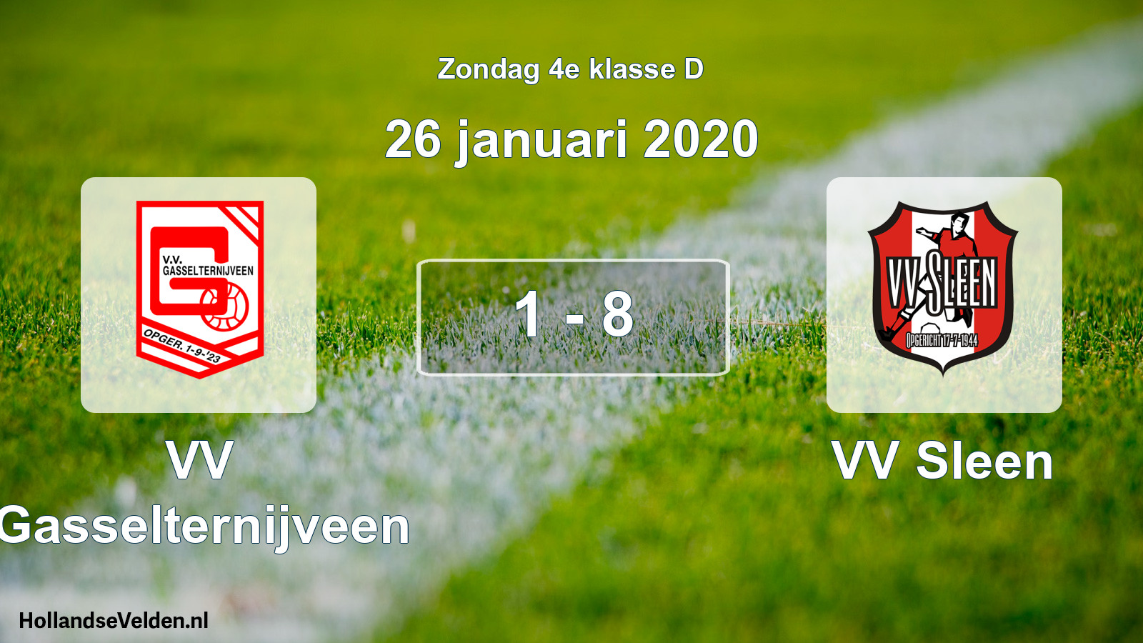Total number of matches played: VV Gasselternijveen - VV Sleen 1 - 8 (26 January 2020)