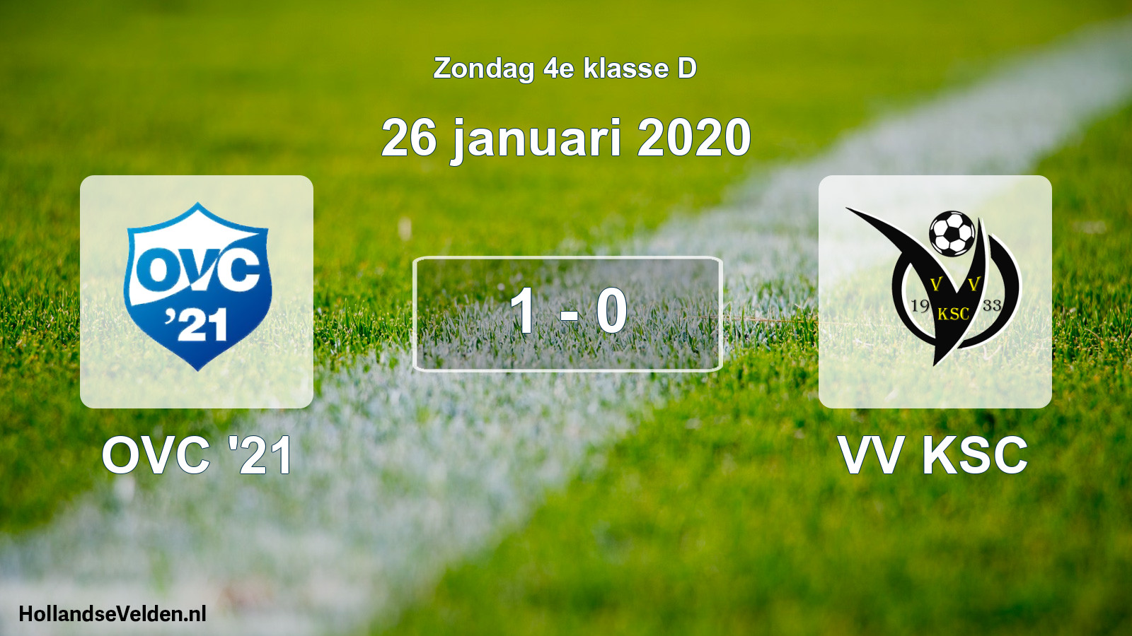 Total number of matches played: OVC '21 - VV KSC 1 - 0 (26 January 2020)