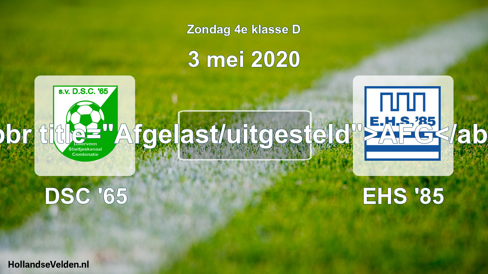 Scheduled Match: DSC '65 - EHS '85 (3 May 2020)