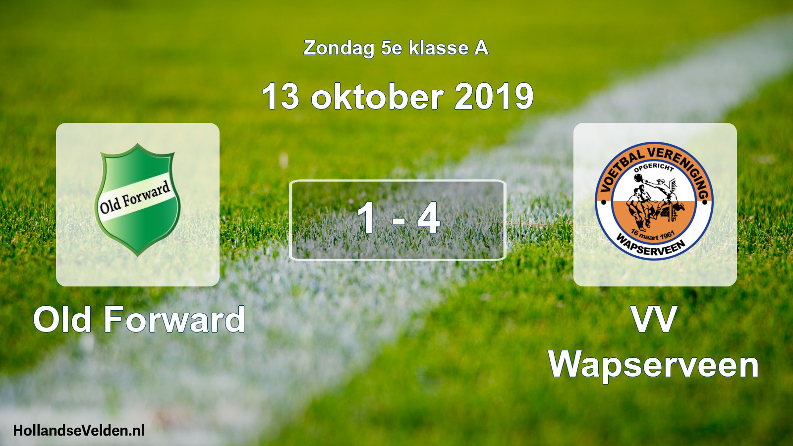 Total number of matches played: Old Forward - VV Wapserveen 1 - 4 (13 October 2019)