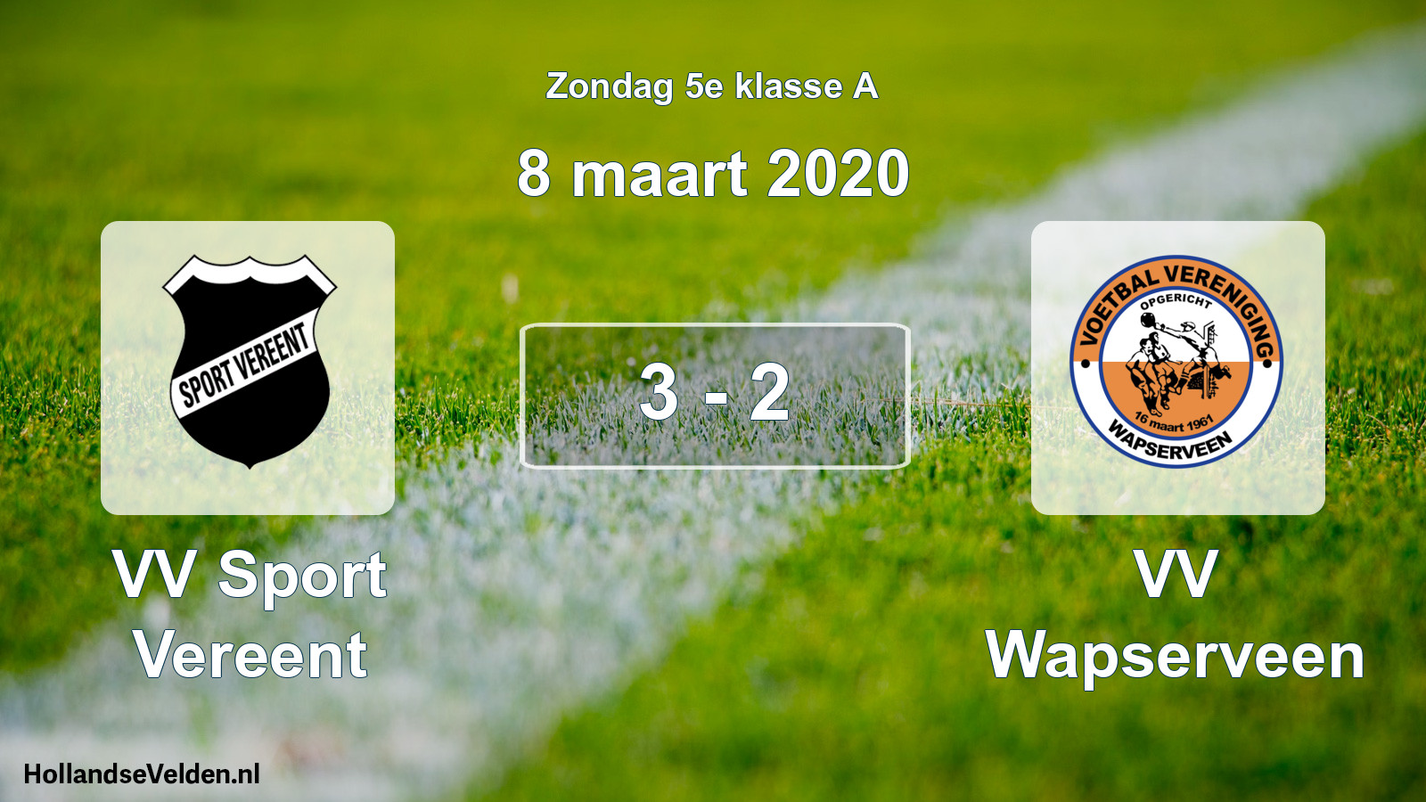 Total number of matches played: VV Sport Vereent - VV Wapserveen 3 - 2 (8 March 2020)