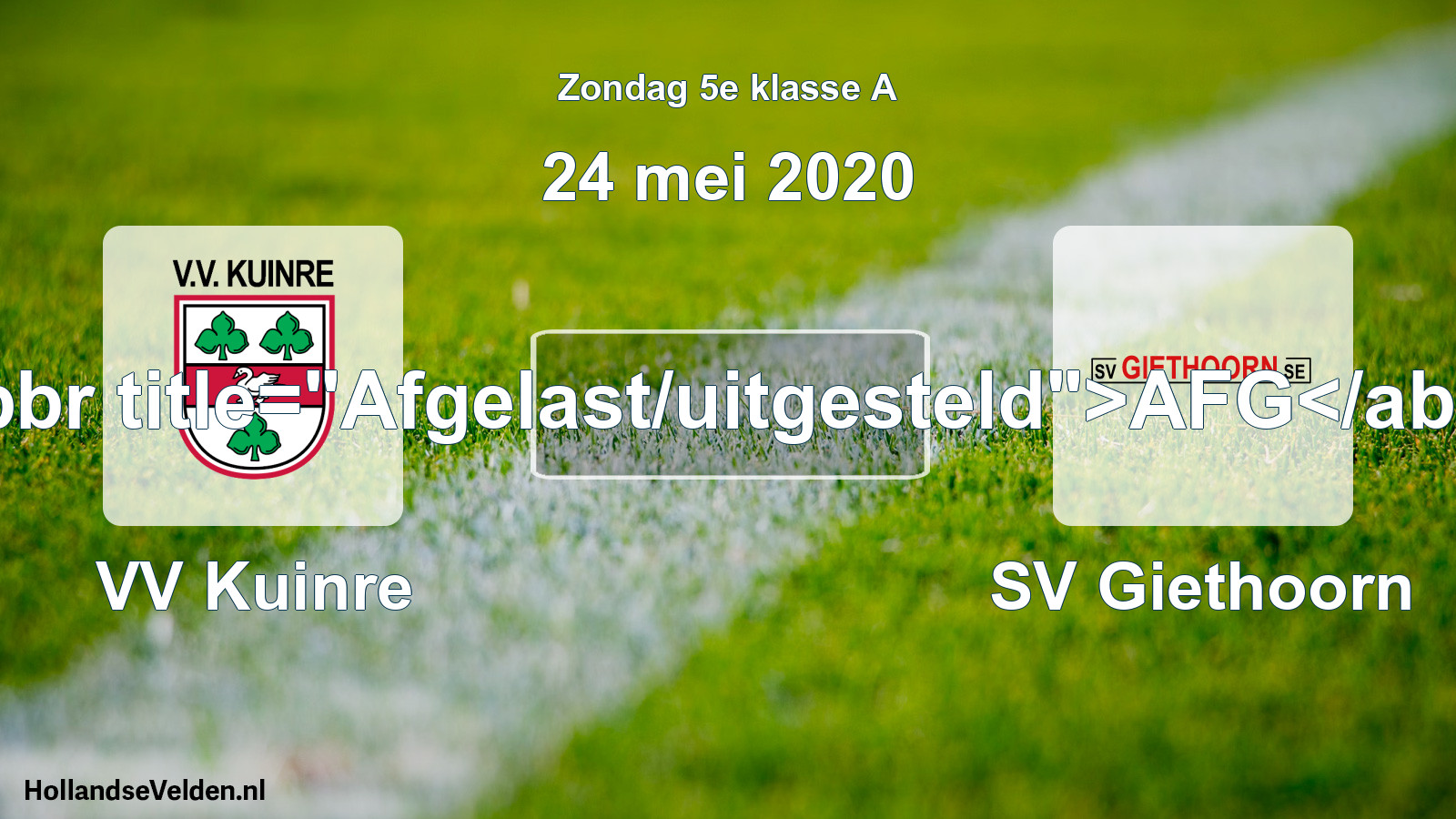 Scheduled Match: VV Kuinre - SV Giethoorn (24 May 2020)