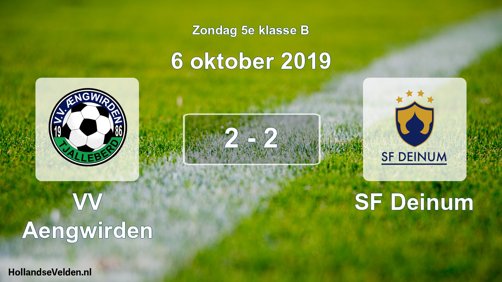Total number of matches played: VV Aengwirden - SF Deinum 2 - 2 (6 October 2019)