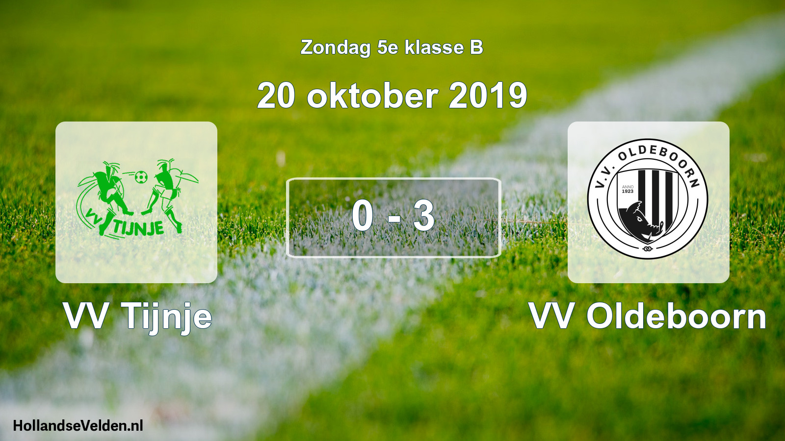 Total number of matches played: VV Tijnje - VV Oldeboorn 0 - 3 (20 October 2019)