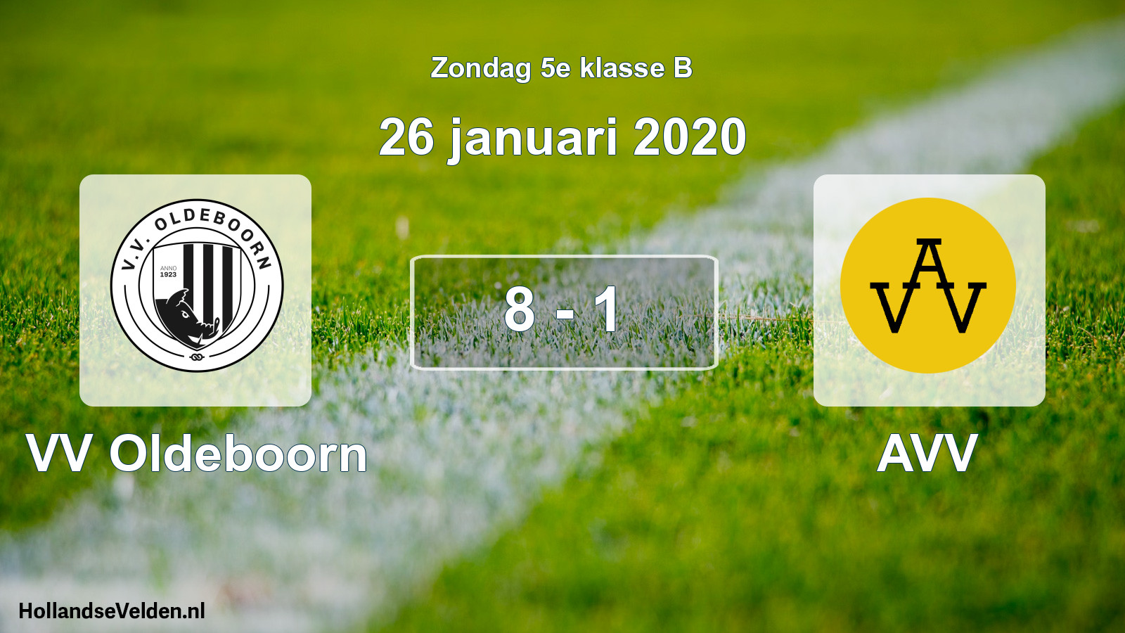Total number of matches played: VV Oldeboorn - AVV 8 - 1 (26 January 2020)
