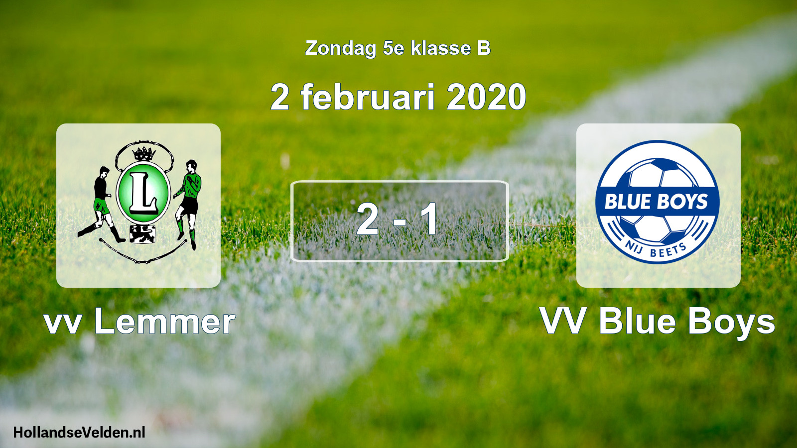 Total number of matches played: vv Lemmer - VV Blue Boys 2 - 1 (2 February 2020)