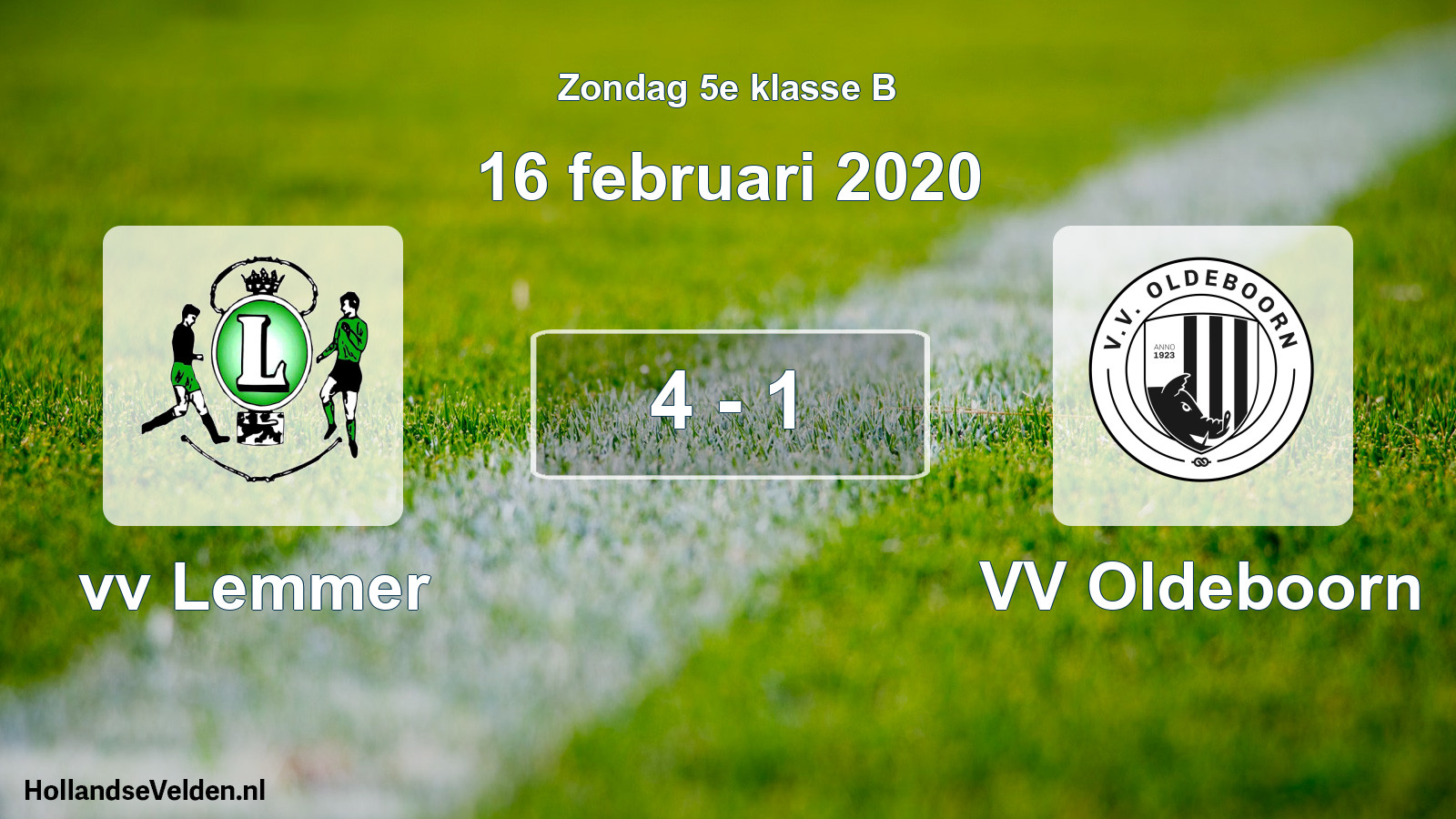 Total number of matches played: vv Lemmer - VV Oldeboorn 4 - 1 (16 February 2020)