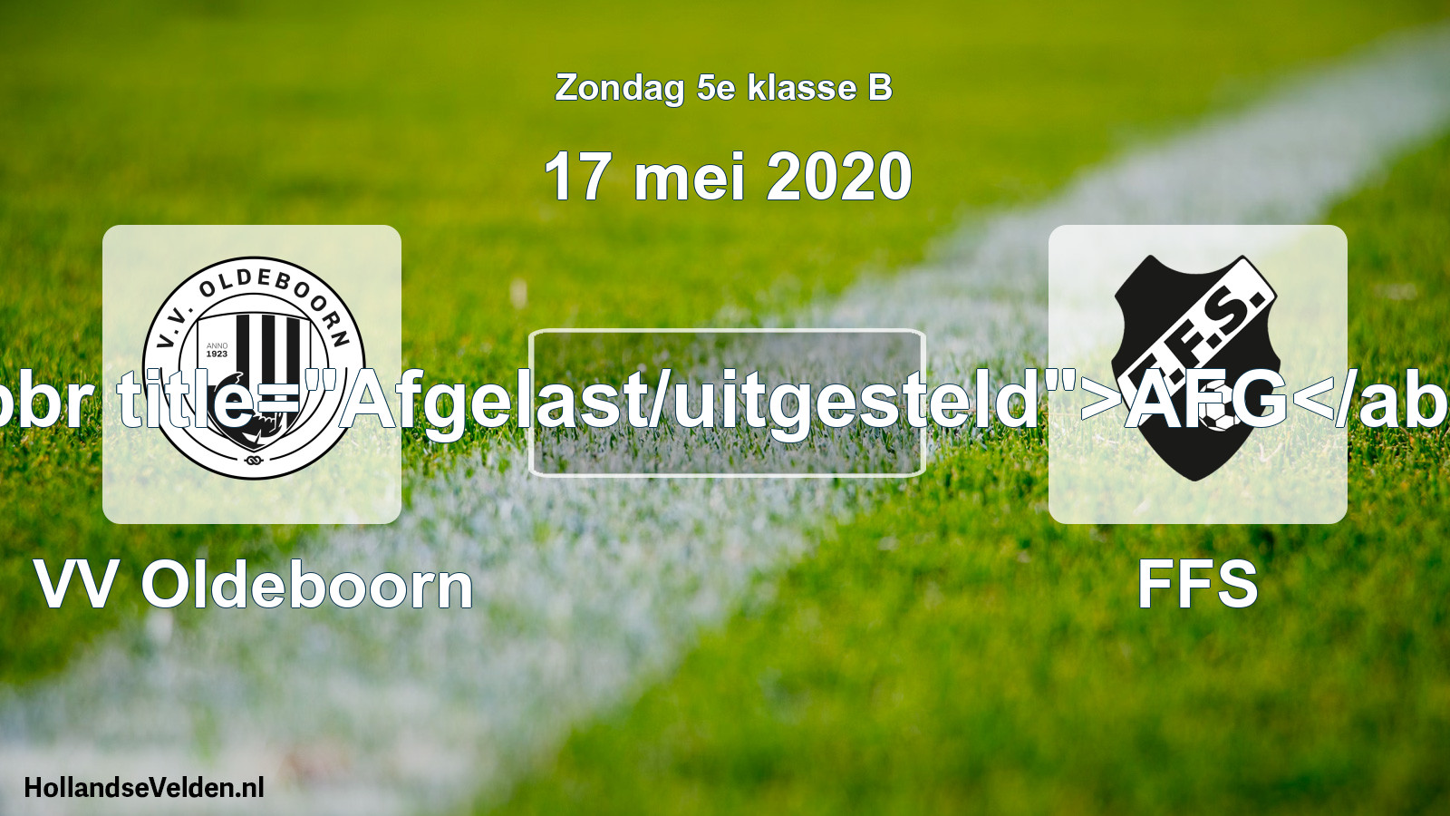 Scheduled Match: VV Oldeboorn - FFS (17 May 2020)