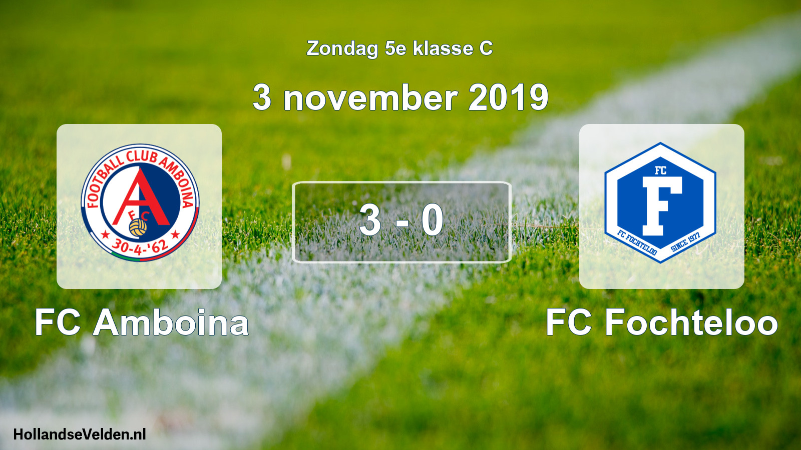 Total number of matches played: FC Amboina - FC Fochteloo 3 - 0 (3 November 2019)