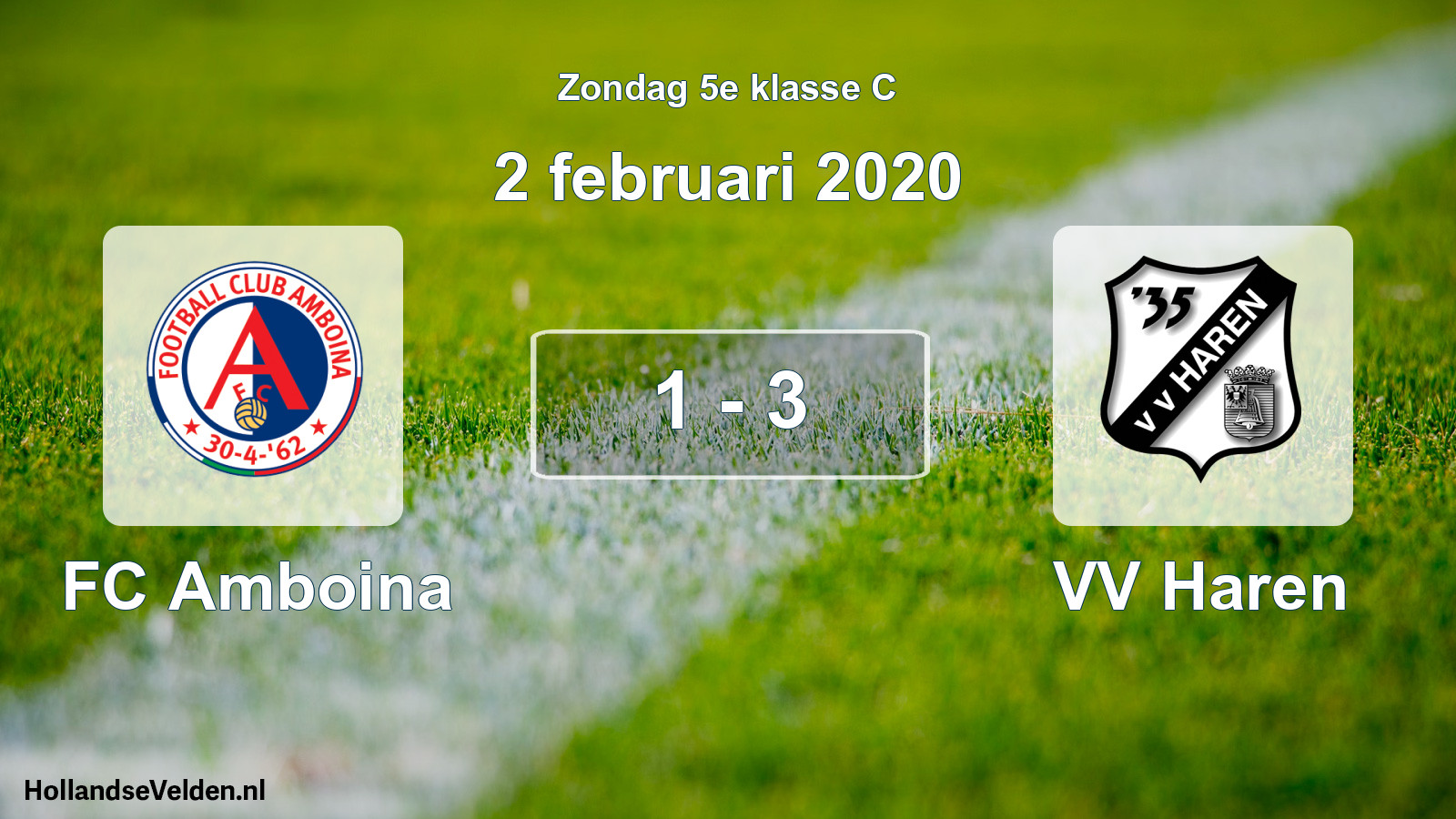 Total number of matches played: FC Amboina - VV Haren 1 - 3 (2 February 2020)