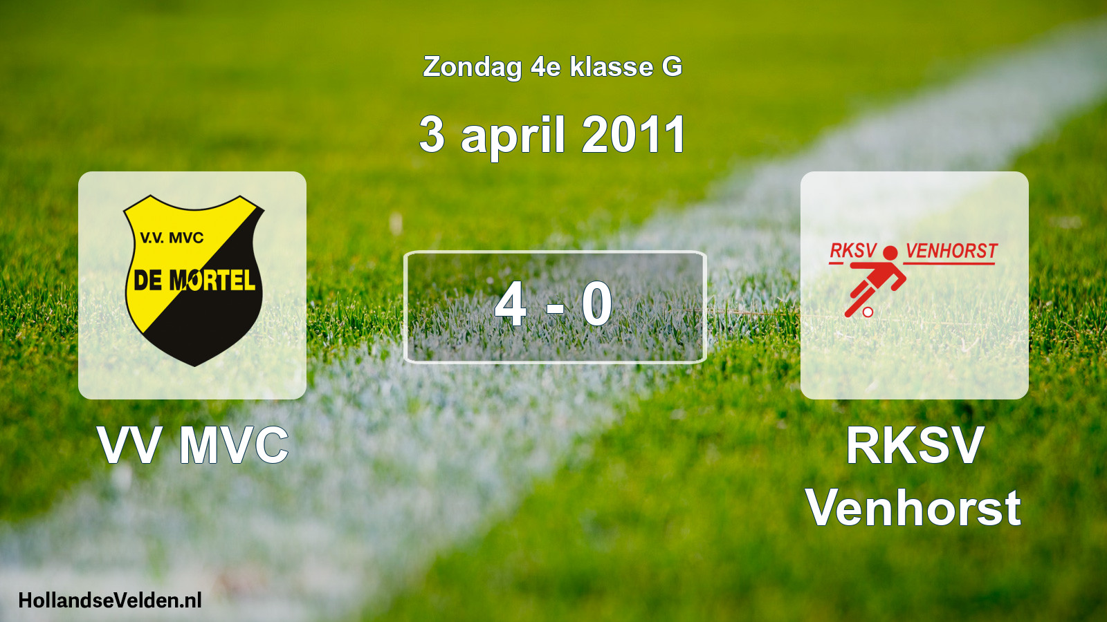 Total number of matches played: VV MVC - RKSV Venhorst 4 - 0 (3 April 2011)