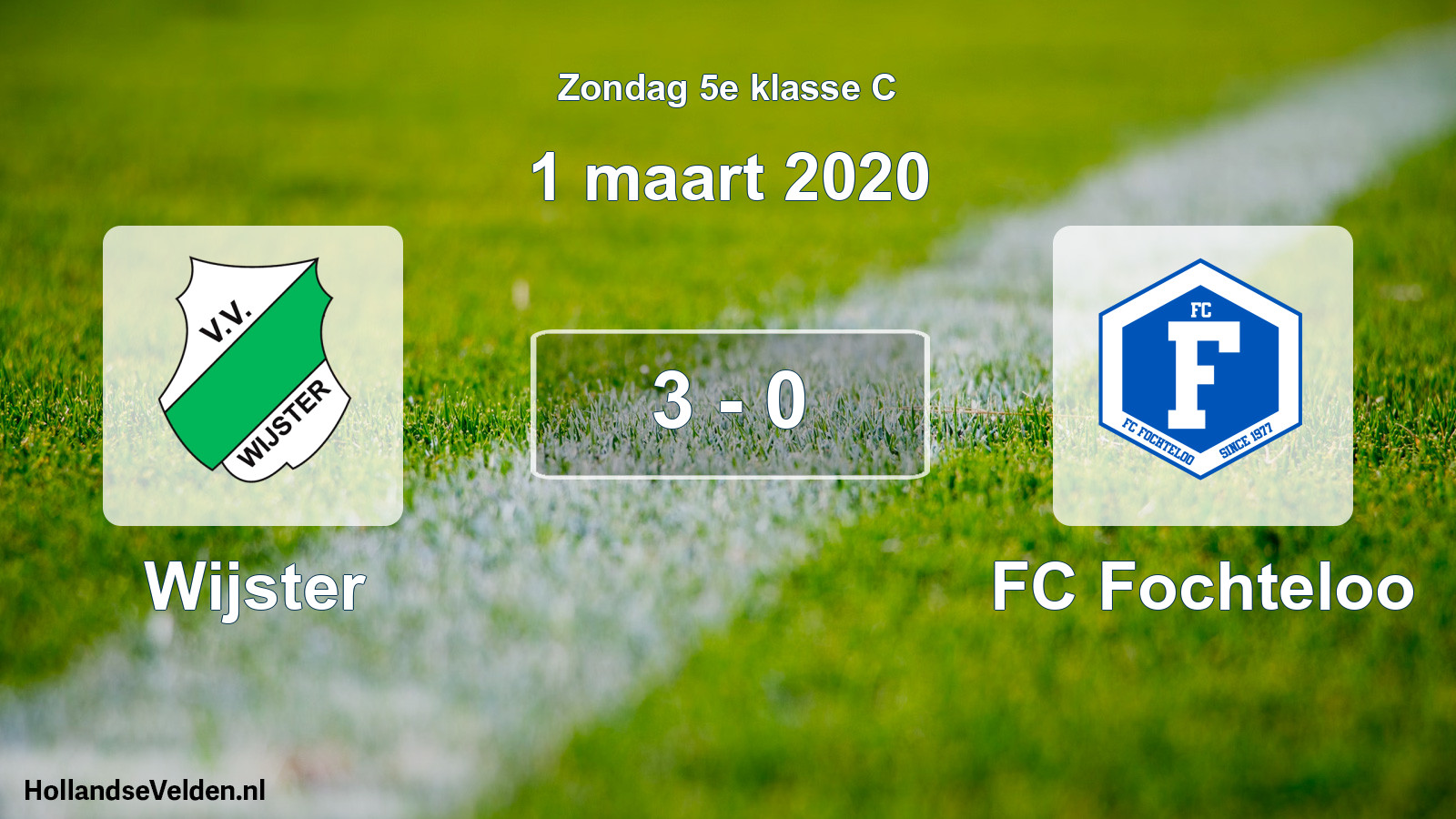 Total number of matches played: Wijster - FC Fochteloo 3 - 0 (1 March 2020)