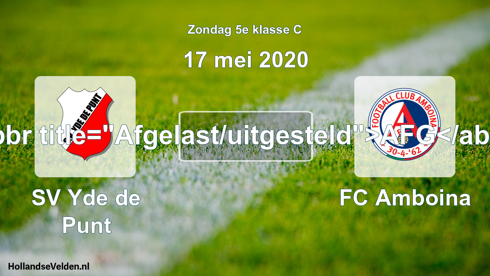 Scheduled Match: SV Yde de Punt - FC Amboina (17 May 2020)