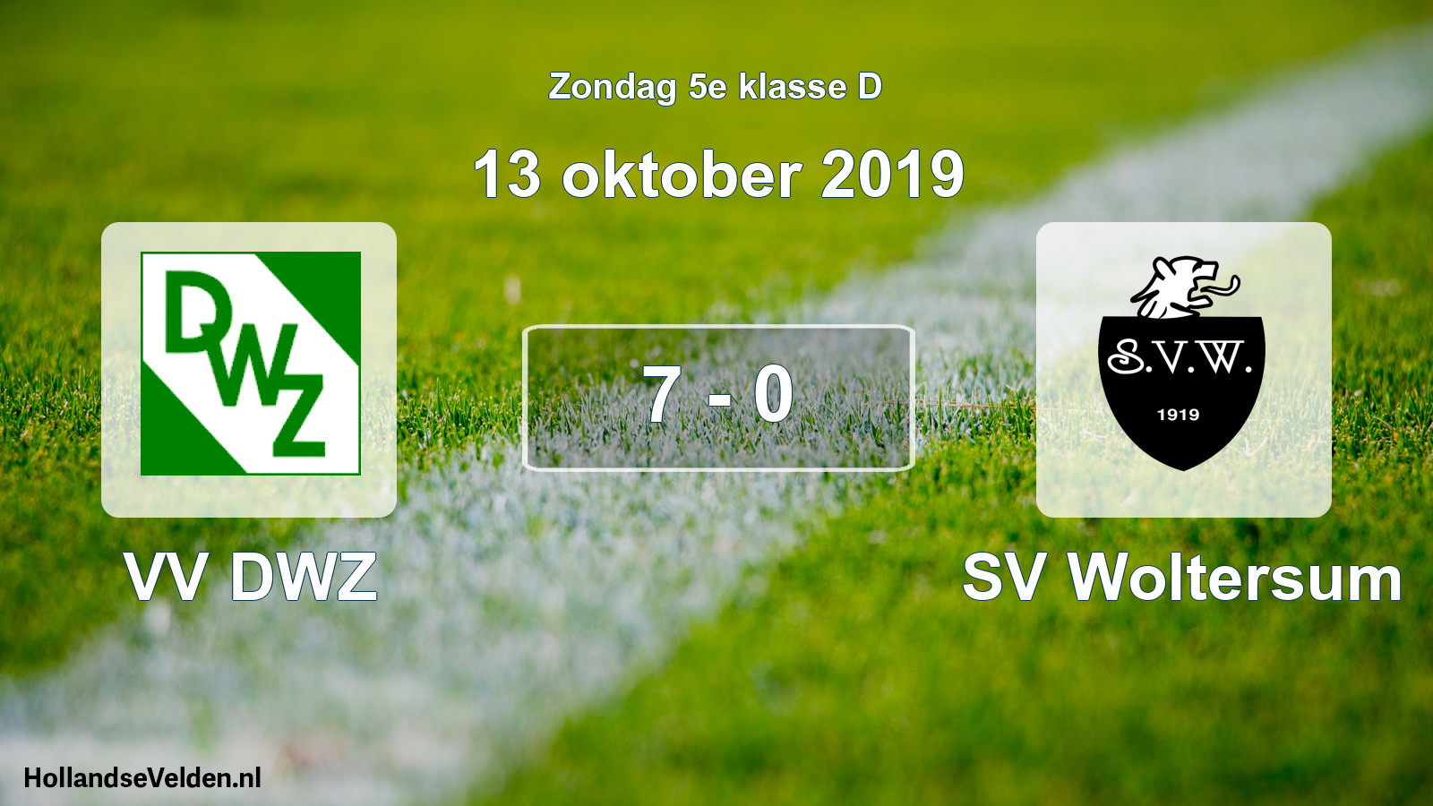 Total number of matches played: VV DWZ - SV Woltersum 7 - 0 (13 October 2019)