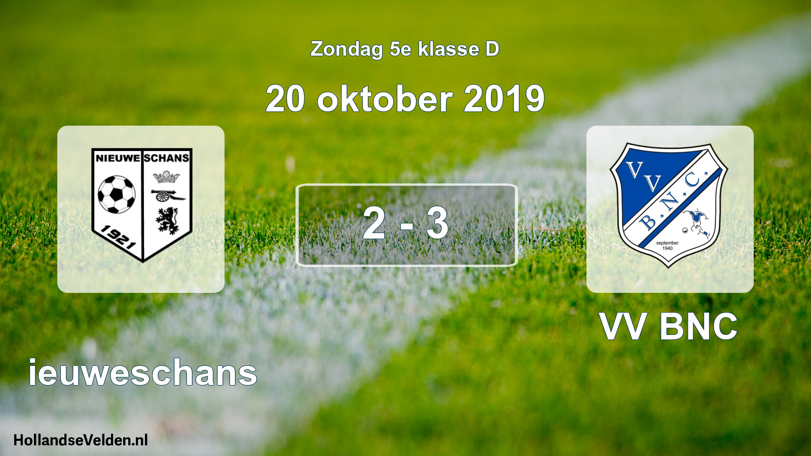 Total number of matches played: Nieuweschans - VV BNC 2 - 3 (20 October 2019)