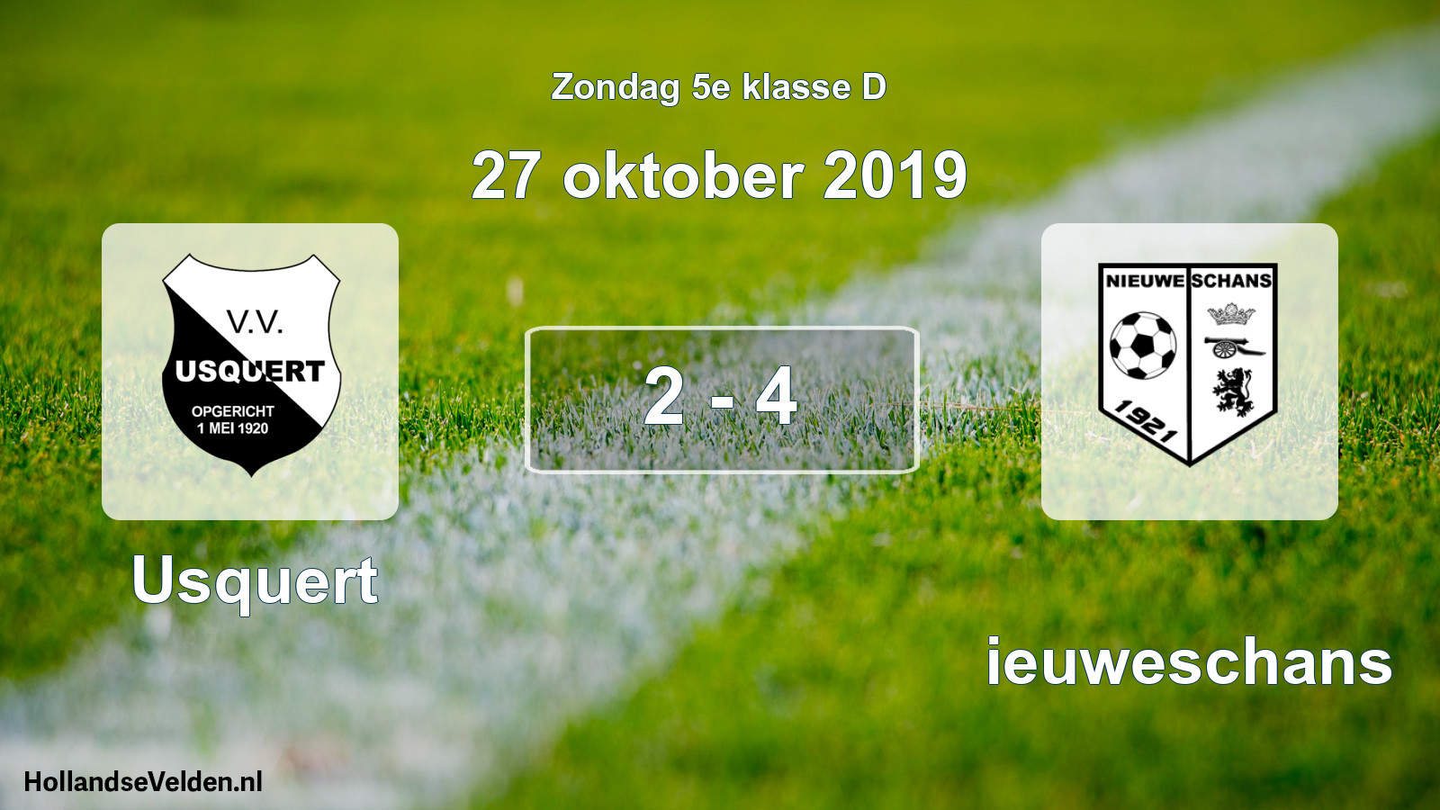 Total number of matches played: Usquert - Nieuweschans 2 - 4 (27 October 2019)