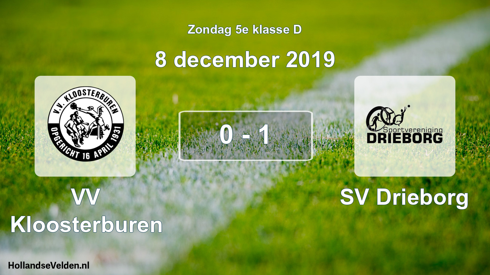 Total number of matches played: VV Kloosterburen - SV Drieborg 0 - 1 (8 December 2019)