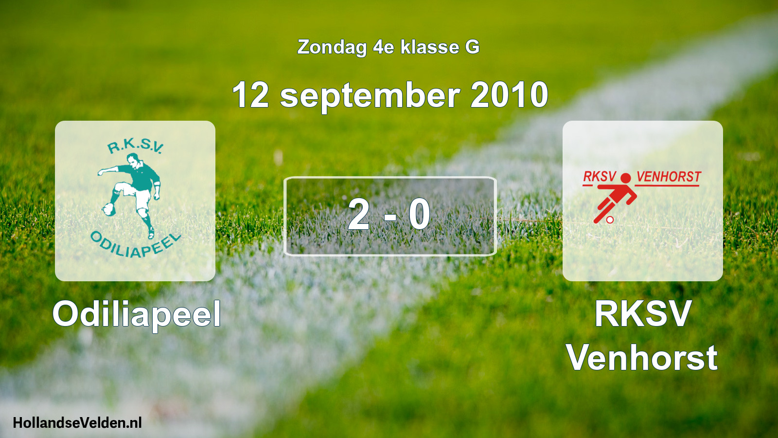Total number of matches played: Odiliapeel - RKSV Venhorst 2 - 0 (12 September 2010)
