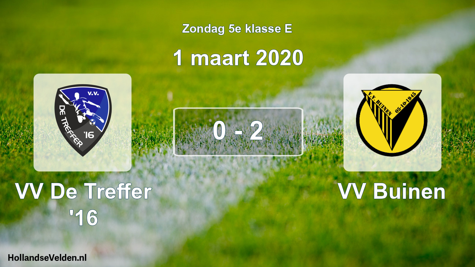 Total number of matches played: VV De Treffer '16 - VV Buinen 0 - 2 (1 March 2020)