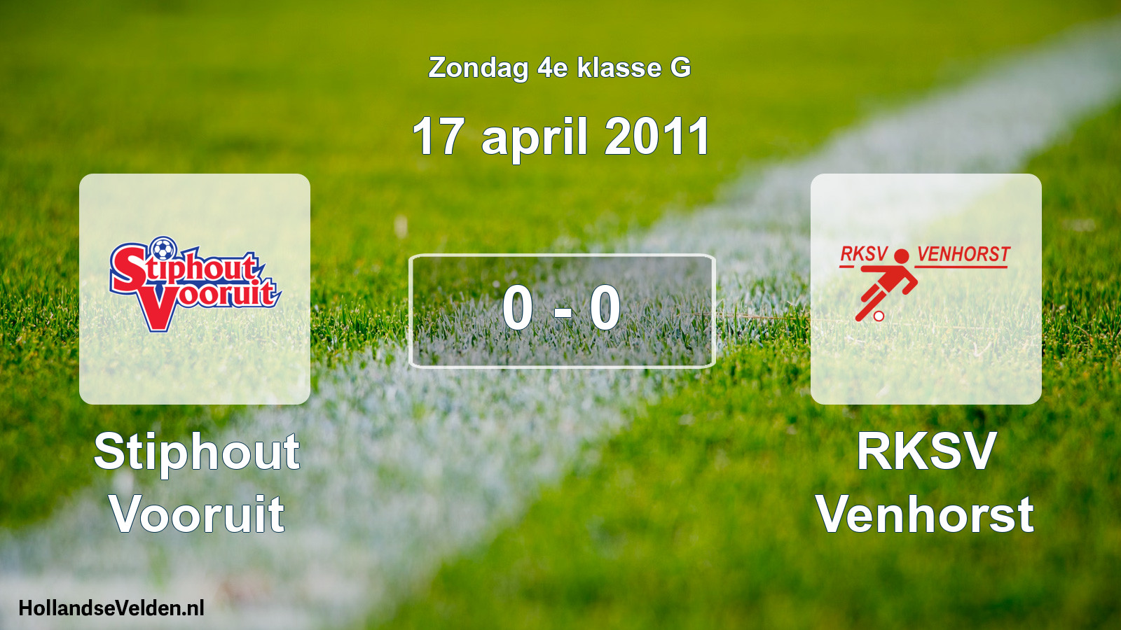 Total number of matches played: Stiphout Vooruit - RKSV Venhorst 0 - 0 (17 April 2011)