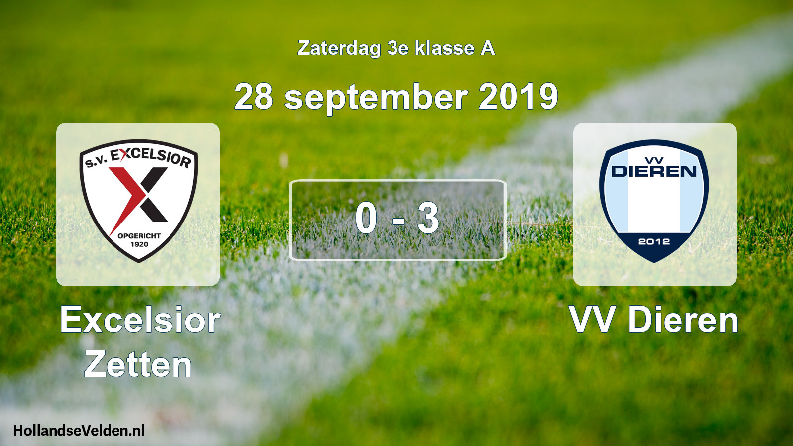 Total number of matches played: Excelsior Zetten - VV Dieren 0 - 3 (28 September 2019)