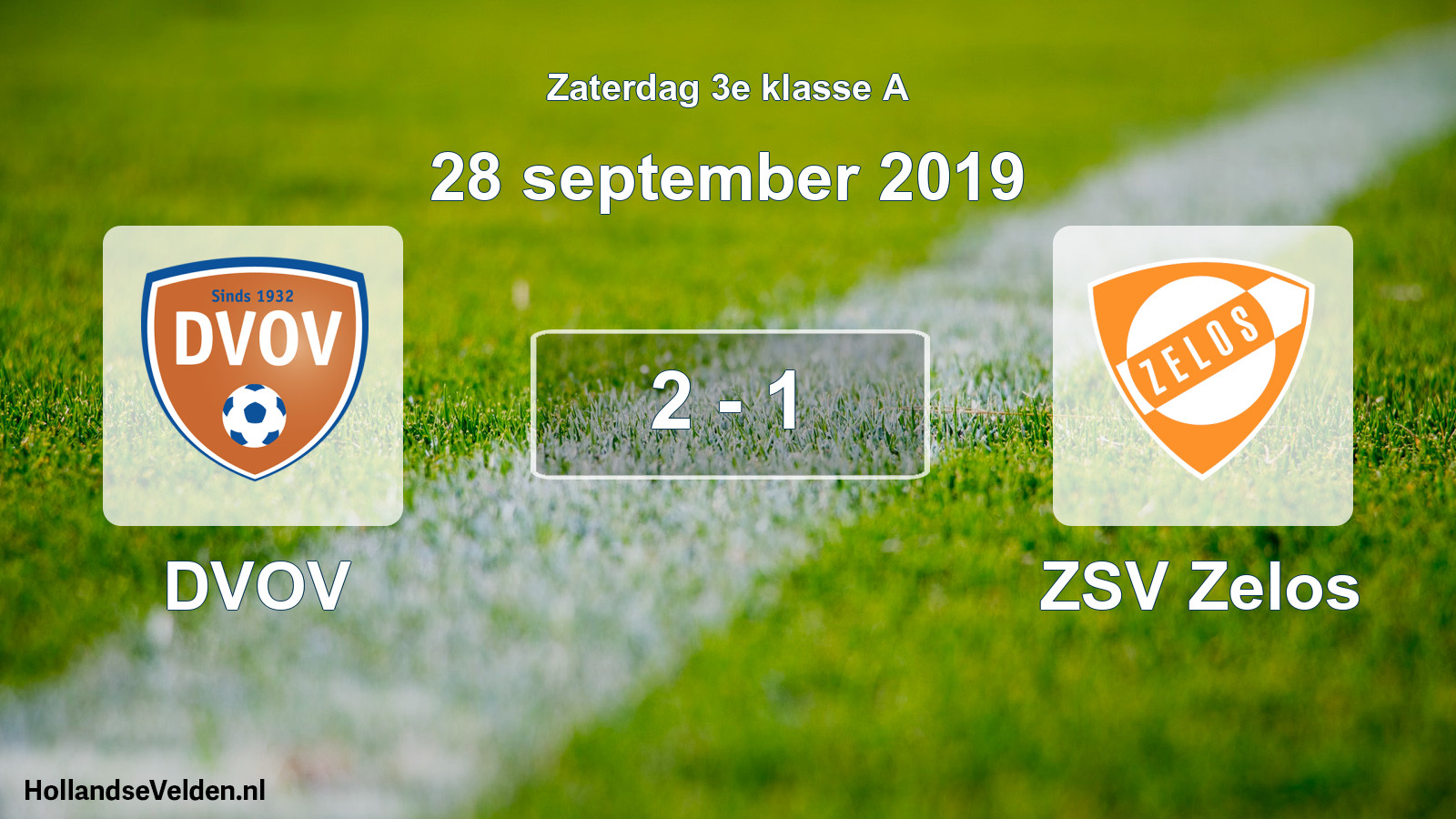 Total number of matches played: DVOV - ZSV Zelos 2 - 1 (28 September 2019)