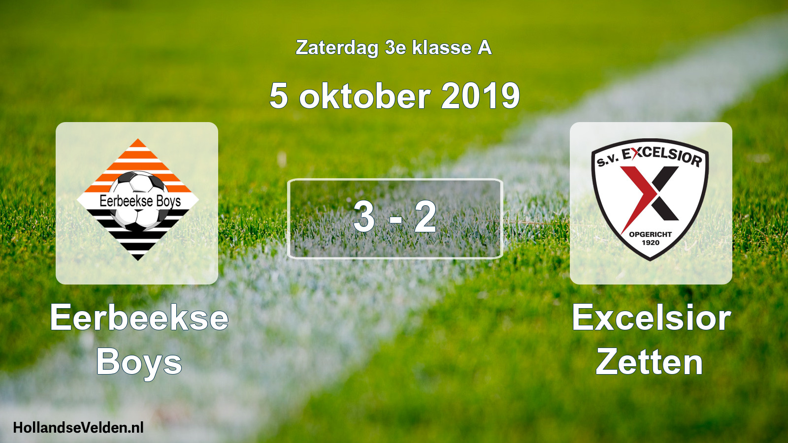 Total number of matches played: Eerbeekse Boys - Excelsior Zetten 3 - 2 (5 October 2019)