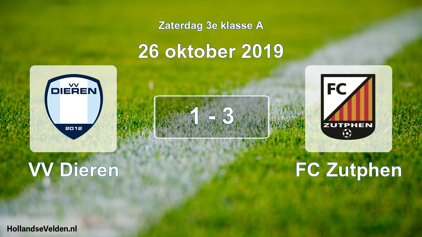 Total number of matches played: VV Dieren - FC Zutphen 1 - 3 (26 October 2019)