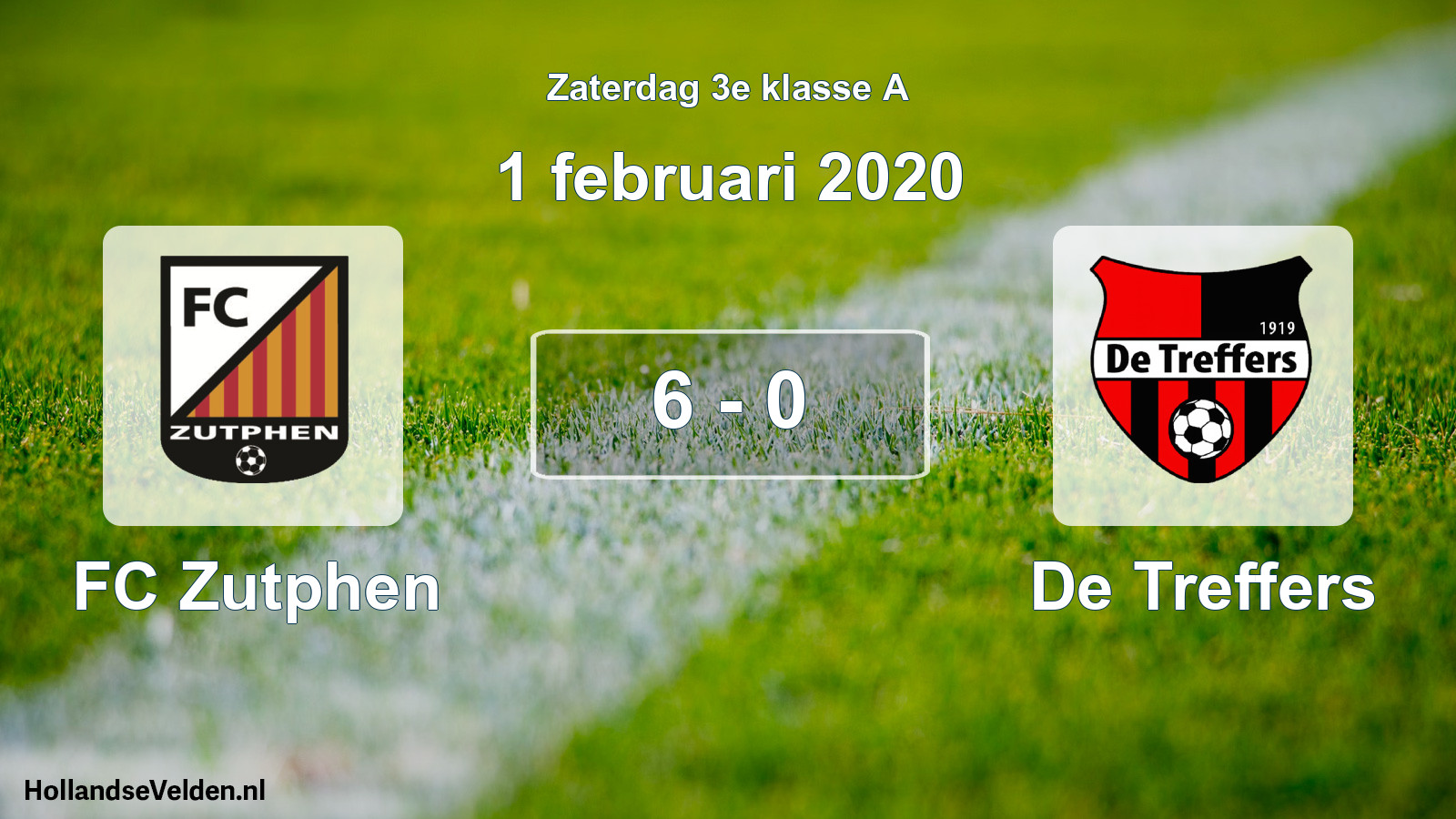 Total number of matches played: FC Zutphen - De Treffers 6 - 0 (1 February 2020)