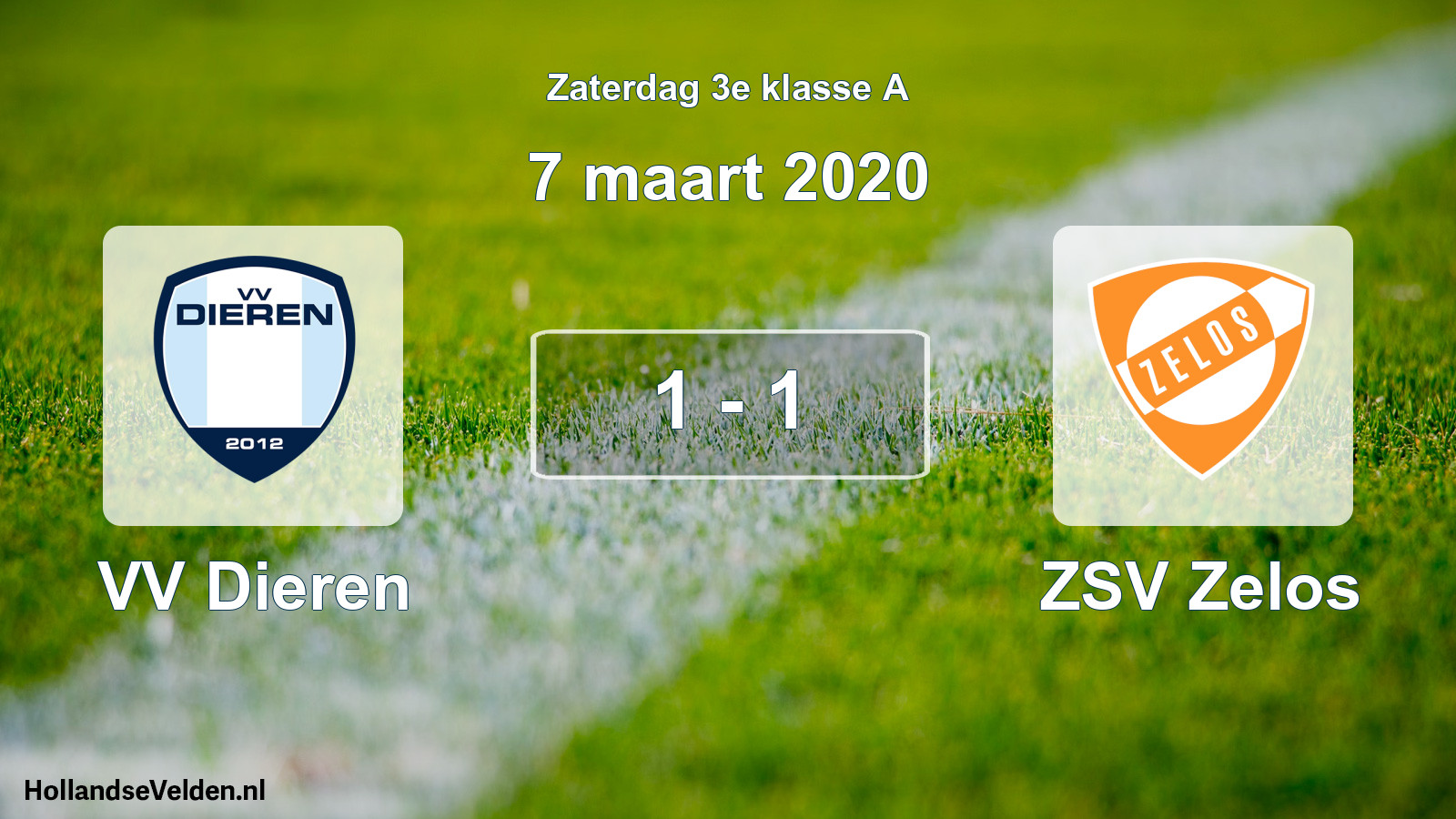 Total number of matches played: VV Dieren - ZSV Zelos 1 - 1 (7 March 2020)