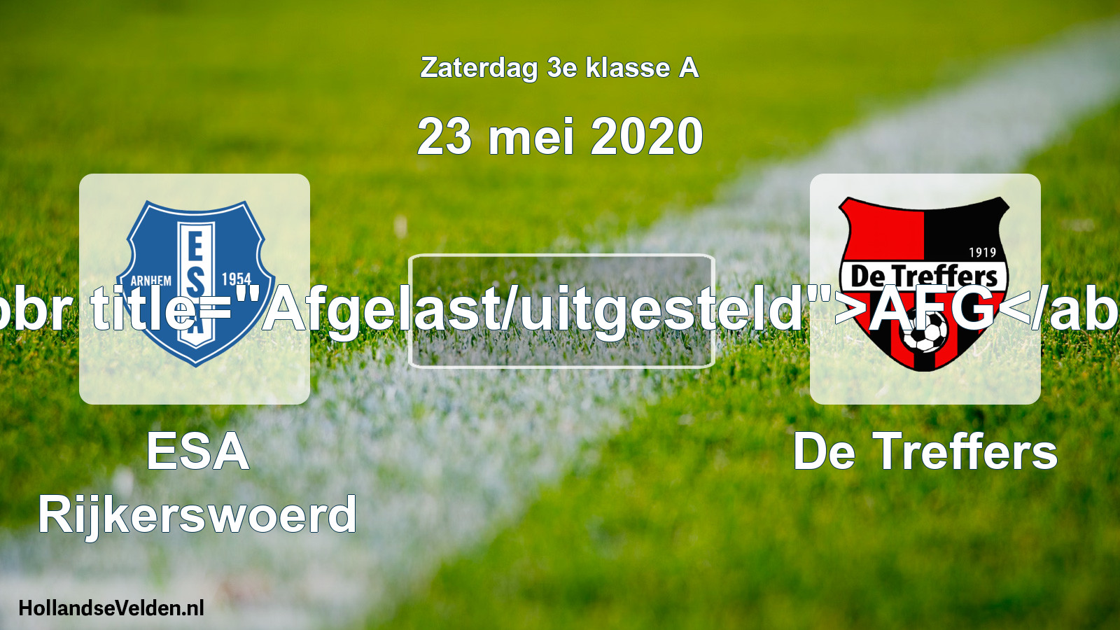 Scheduled Match: ESA Rijkerswoerd - De Treffers (23 May 2020)